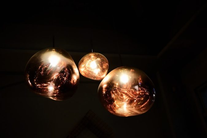 Photo copper ceiling lights