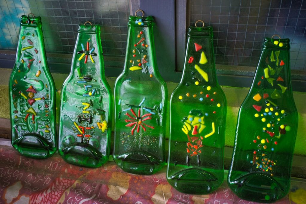 Photo recycled glass bottle pendants