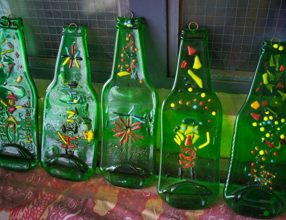 Photo recycled glass bottle pendants